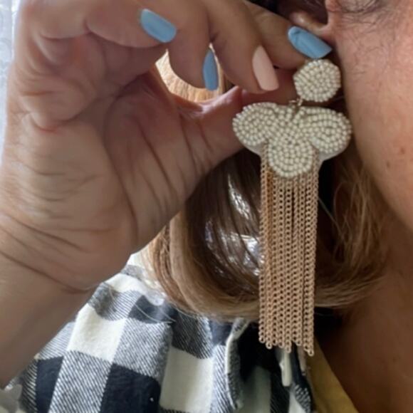 Rush Faux Pearl Cluster Drop Earrings NWT - Picture 2 of 13